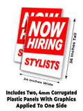 Now Hiring Stylists A-Frame Signs, Decals, or Panels