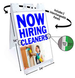Now Hiring Cleaners A-Frame Signs, Decals, or Panels