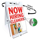 Now Hiring Cleaners A-Frame Signs, Decals, or Panels