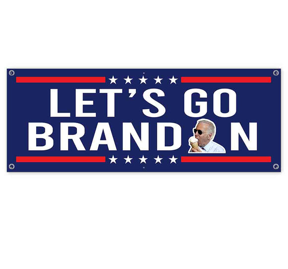 Lets Go Brandon Biden Ice Cream Banner