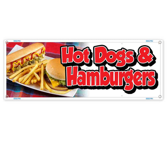 Hot Dogs and Hamburgers Banner