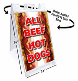 All Beef Hot Dogs A-Frame Signs, Decals, or Panels