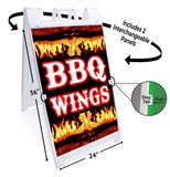 BBQ Wings A-Frame Signs, Decals, or Panels