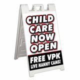 Child Care Now Open A-Frame Signs, Decals, or Panels