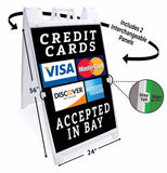 Credit Cards Accepted In Bay A-Frame Signs, Decals, or Panels
