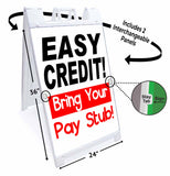 Easy Credit Bring Paystub A-Frame Signs, Decals, or Panels