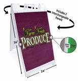 Farm Fresh Produce A-Frame Signs, Decals, or Panels
