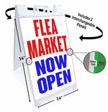 Flea Market Now Open A-Frame Signs, Decals, or Panels