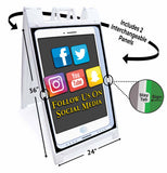 Follow Us On Social Media A-Frame Signs, Decals, or Panels