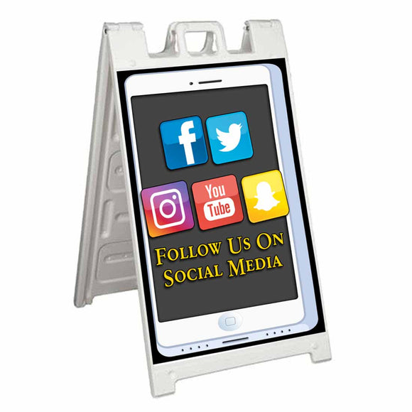 Follow Us On Social Media A-Frame Signs, Decals, or Panels