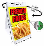 French Fries Yellow Bkgnd A-Frame Signs, Decals, or Panels