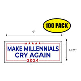 Trump Make Millennials Cry Again 2024 Sticker