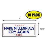 Trump Make Millennials Cry Again 2024 Sticker