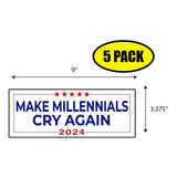 Trump Make Millennials Cry Again 2024 Sticker