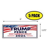 Trump Pence Wavy Flag 2024 Sticker