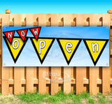 Now Open 2 Yellow Red Banner