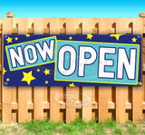 Now Open 4 Dark Blue Teal Banner