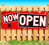 Now Open 4 Red Black Banner