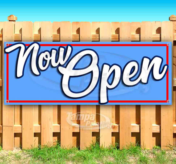 Now Open 5 Red Blue Banner