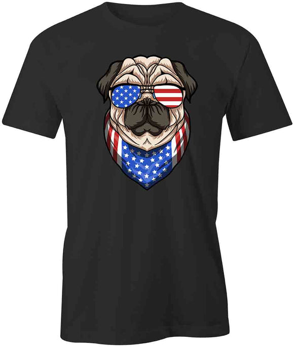 Pug American Flag T-Shirt