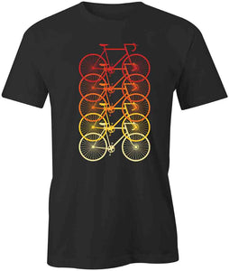 Bikes Red Yellow Gradient T-Shirt