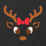 Reindeer Girl Red Bow T-Shirt