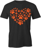 Dog Paws Or Heart T-Shirt