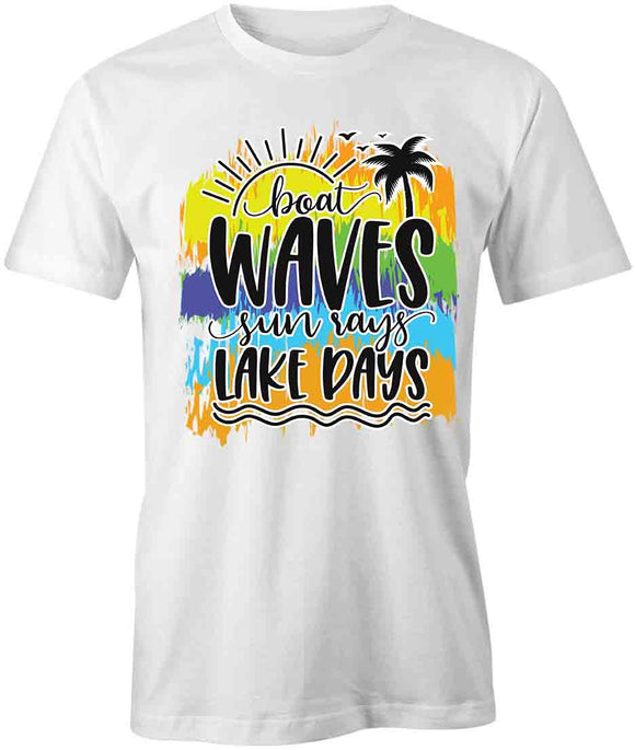 Boat Waves Sun Rays T-Shirt