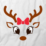 Reindeer Girl Red Bow T-Shirt