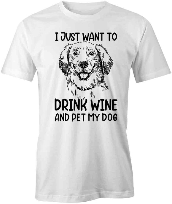 Drink Wine Pet Dog T-Shirt