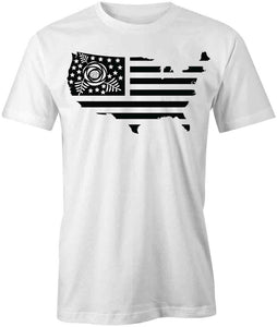 Flag USA Flower T-Shirt