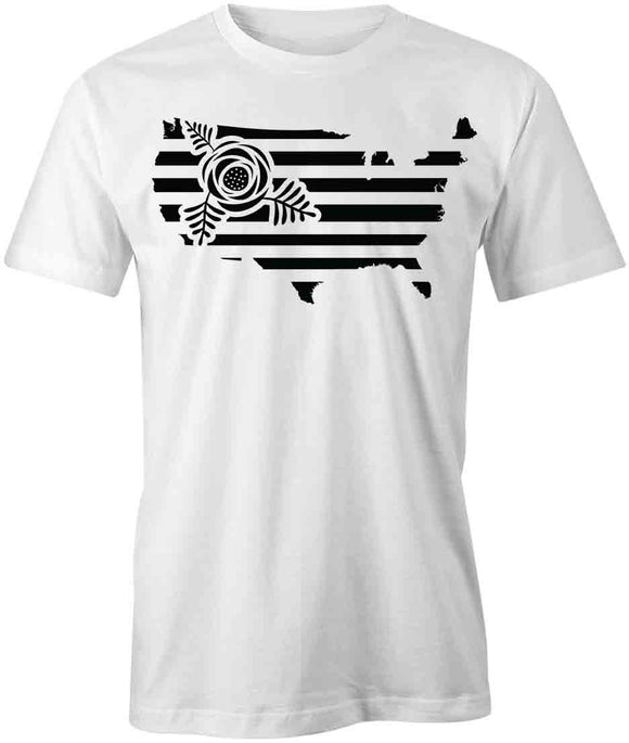 Flag USA Flower 2 T-Shirt