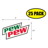 Pew Pew Mountain Dew Sticker