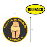 Seat Cover Checker Sticker