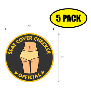 Seat Cover Checker Sticker