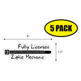 Fully Licensed Ziptie Mechanic Sticker