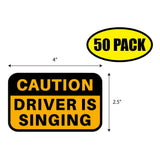 Caution Driver Is Singing Sticker