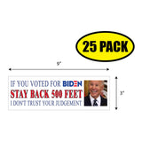 If You Voted Biden, Stay Back Sticker