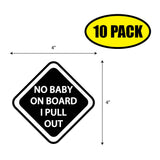 No Baby On Board Sticker