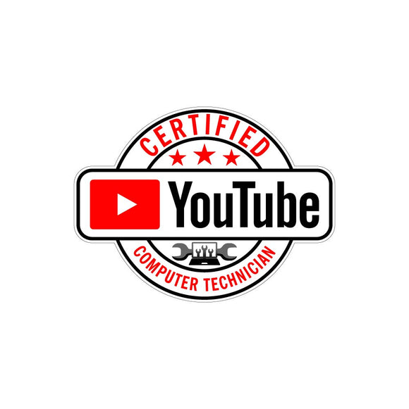 Certified Youtube Computer Technician Sticker