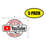 Certified Youtube Window TInter Sticker